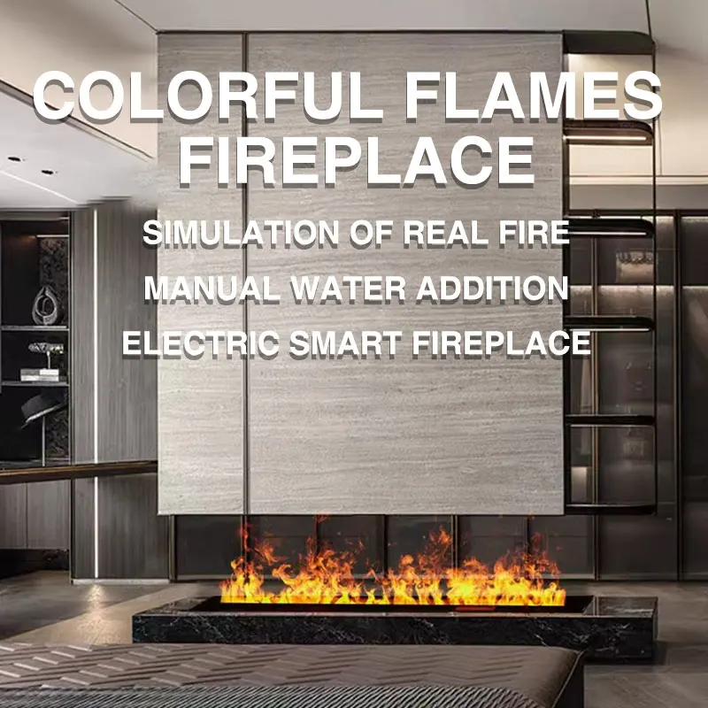مدفأة تفتيت الماء ثلاثية الأبعاد لهب ملون صديقة للبيئة للمنزل الذكي مدفأة تبخير حديثة-تأثير لهب حقيقي ثلاثي الأبعاد بدون حرارة