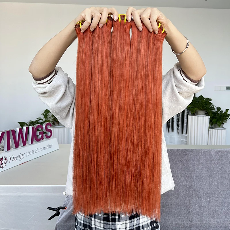 GDYLuxury 100% Raw Virgin Human Hair #350 Ginger Orange Straight Vietnamese Hair Weave Extensions 1 3 4 Bundles Double Weft Full