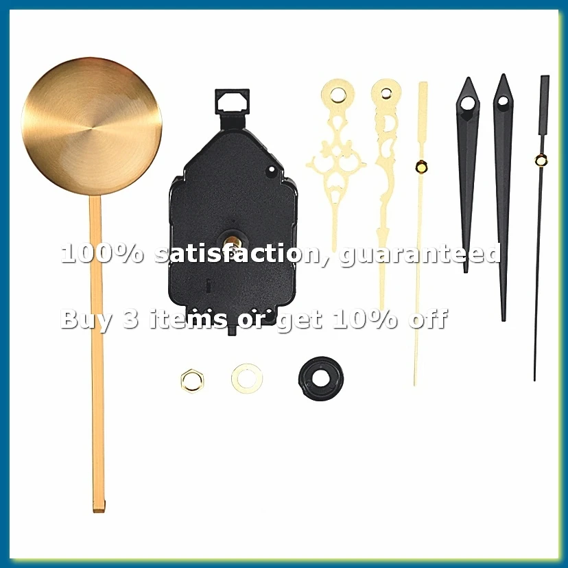 DIY Quartz Pendulum Clock Movement Mechanism Clock Kit with 2 Pairs Different Hands Wall Clock Repair Parts Replacement-AD33