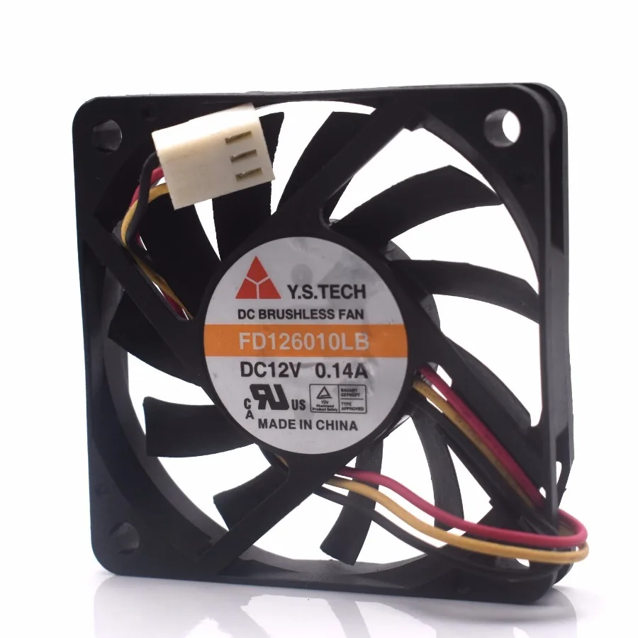 For 1PC Y.S.TECH FD126010LB 12V 0.14A 6010 double ball bearing 6CM 60mm axial fan