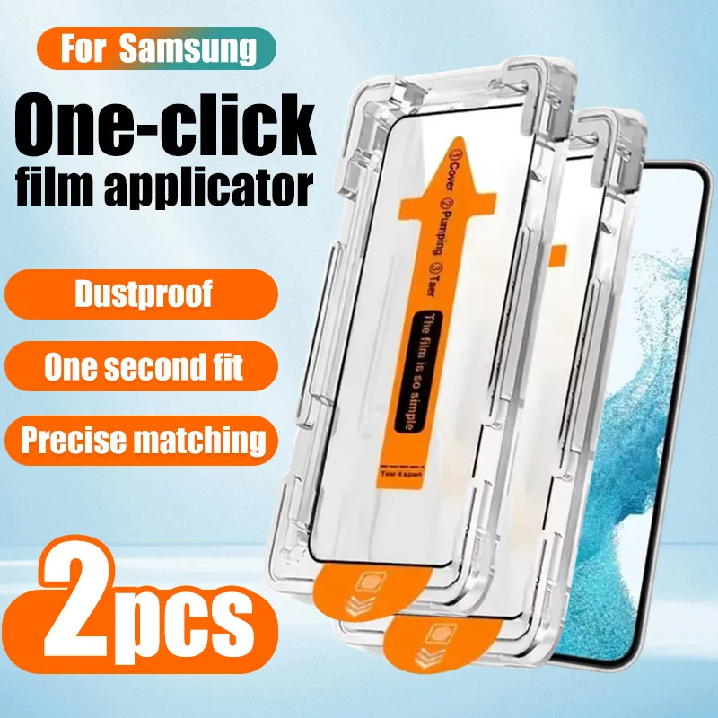 Protector de pantalla de vidrio templado para Samsung Galaxy S21 S22 S23 S25 Ultra Plus A15 A16 A25 A34 A35 A36 A54 A55 A56 5G, 2 uds.