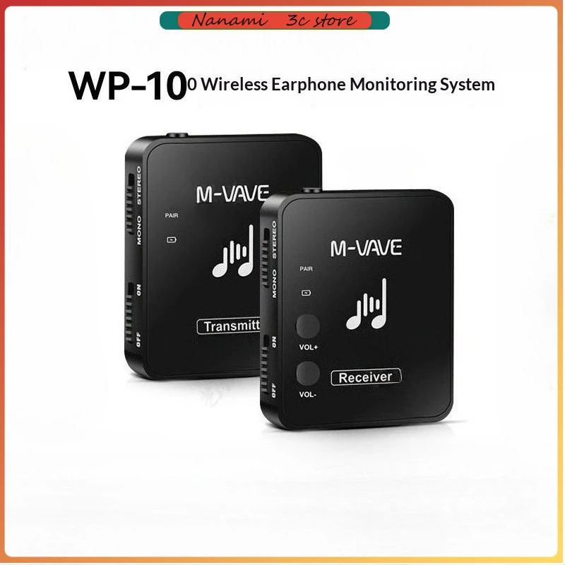 M-vave Wp-10 2.4G Wireless Transmission Headphone Earphone MS-1 Monitor System Transmitter Receiver Streaming for Stereo