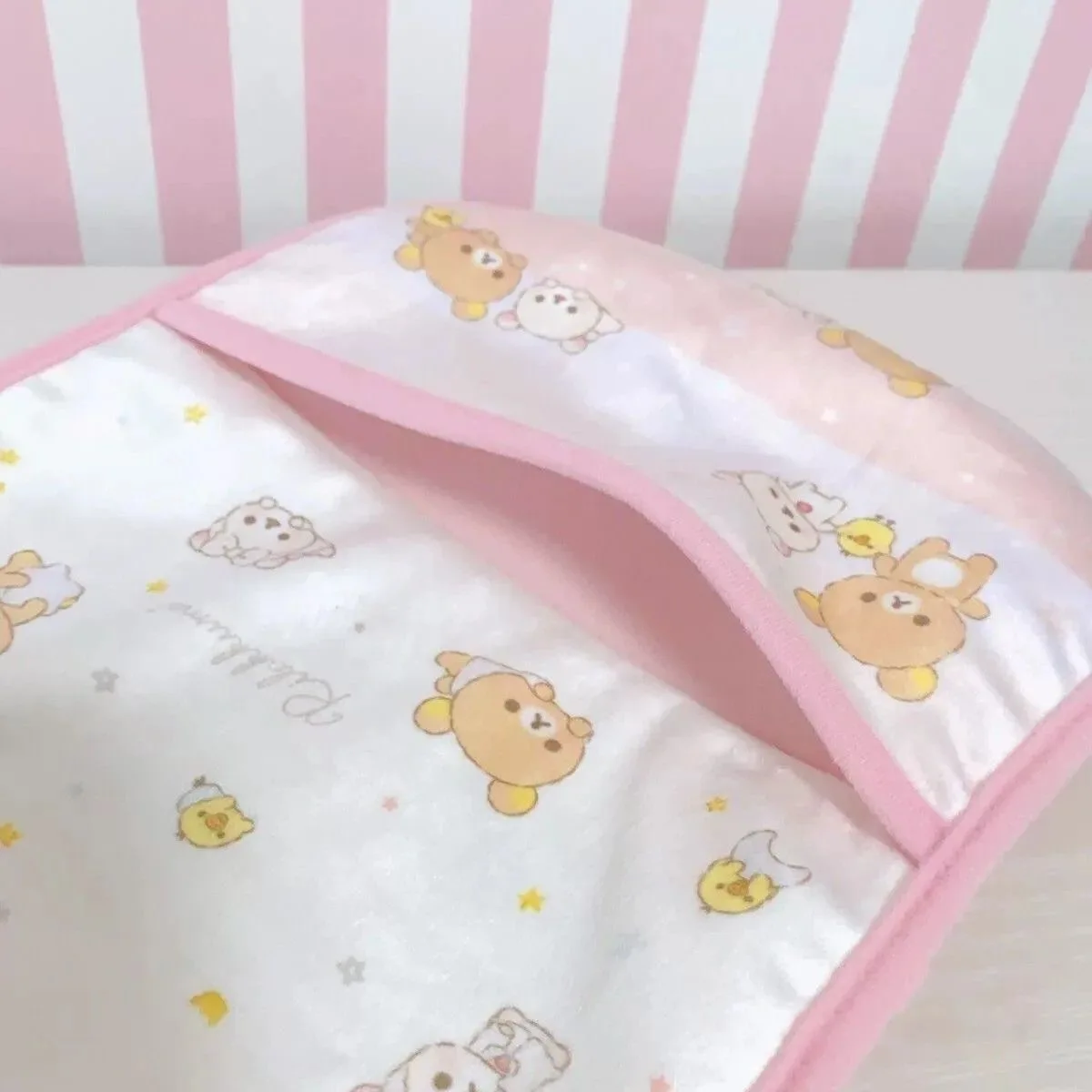 Kawaii Rilakkumas Wall Hanging Storage Bag Cartoon Korilakkuma Bear Door Hanging Bag Large Capacity Sundries Storage Bag Gifts