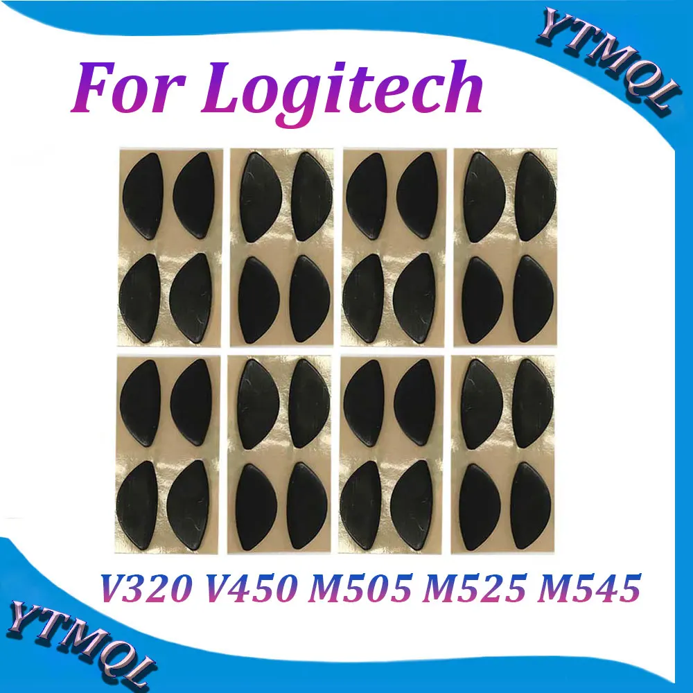 10-100Set Mouse Feet Skates Pads For Logitech V320 V450 M505 M525 M545 wireless Mouse White Black Anti skid sticker Connector