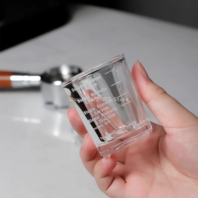 60 مللي كوب قياس الإسبريسو زجاج سميك مقاوم للحرارة مع مقياس استخراج كوب مقهى أداة أجزاء ماكينة القهوة