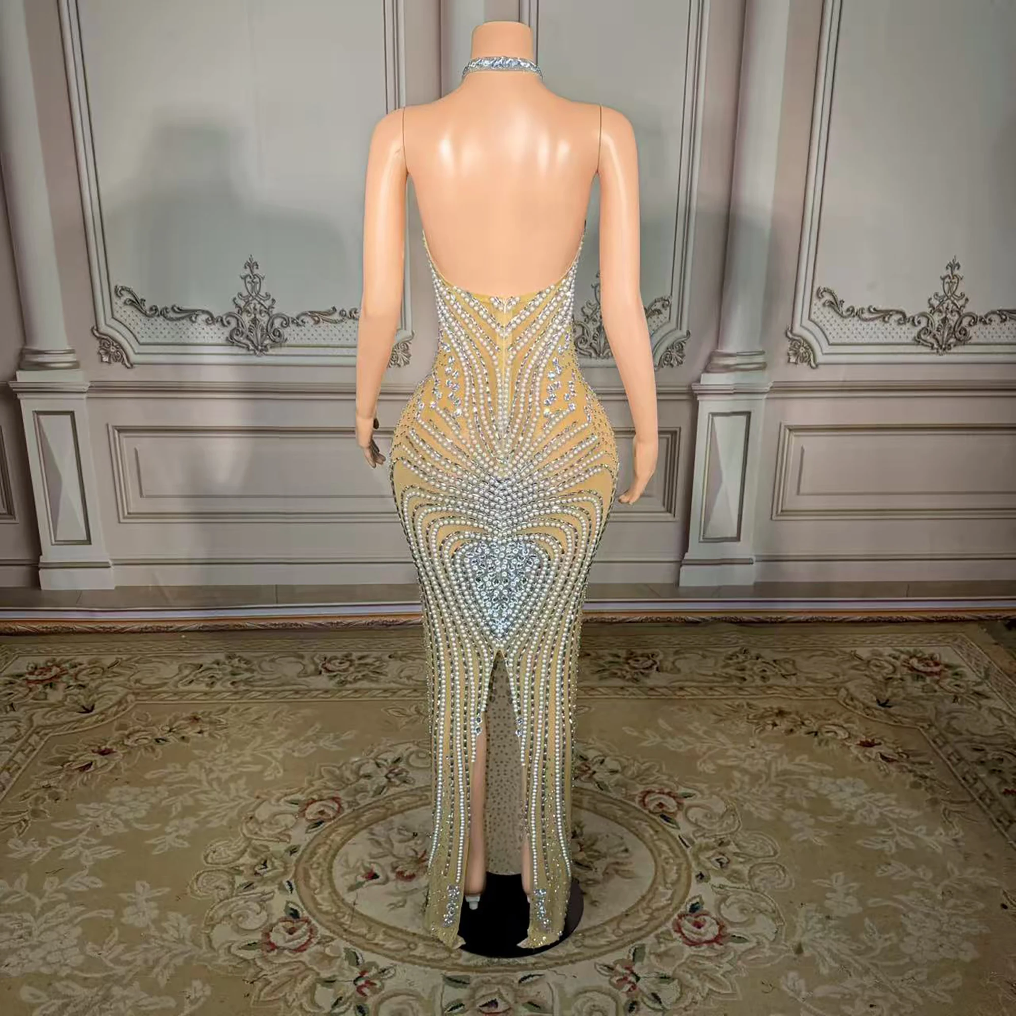 ZD Personalizado Lindo Cristal Vestidos de Baile Elegante Lantejoulas Renda Frisada Vestido de Noite Sem Mangas Vestido de Festa de Celebridade