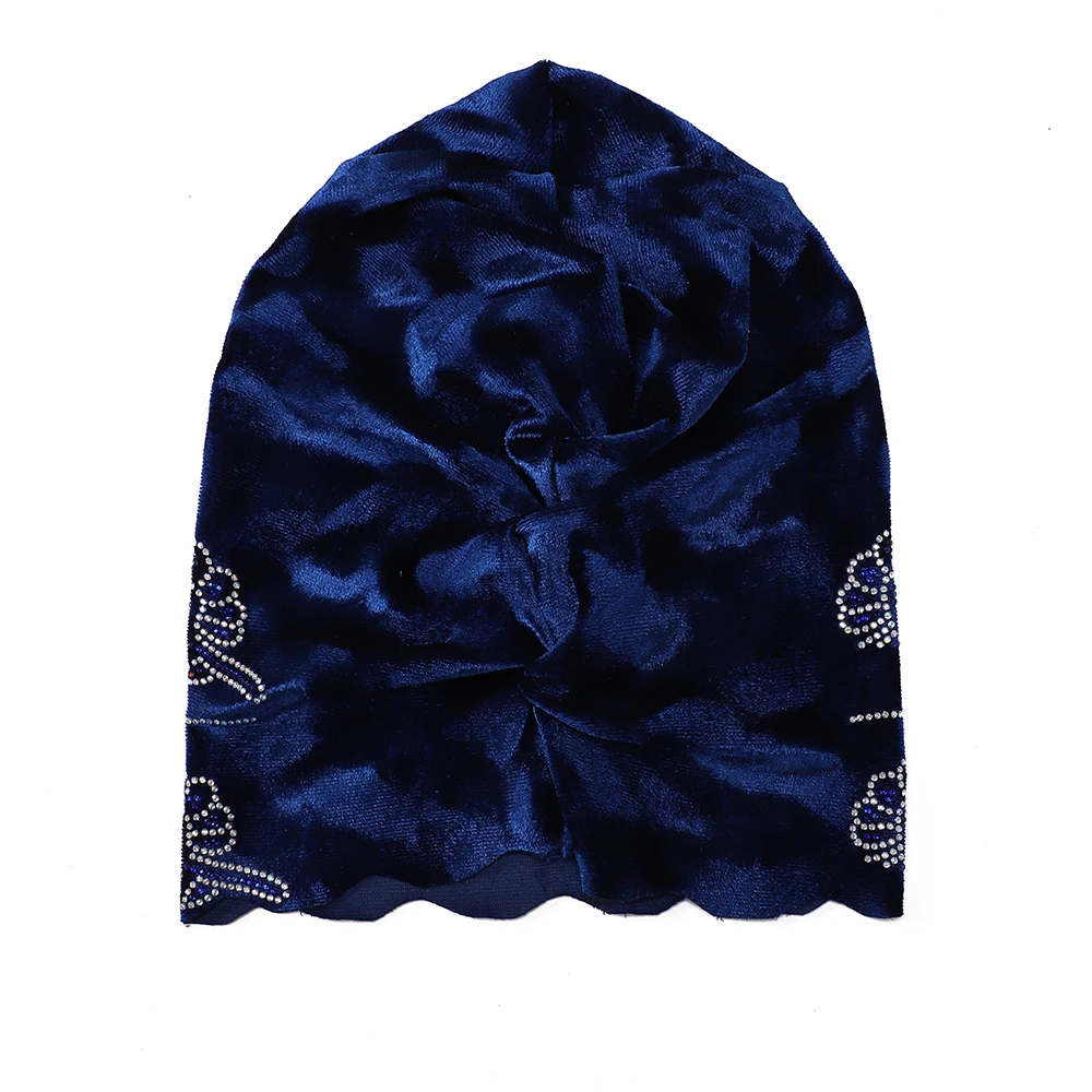 Diamonds Undercap Stretchy Hijab Plain Soft Bonnet Muslim Women Elastic Flannel Inner Hijab Turban Islam Underscarf