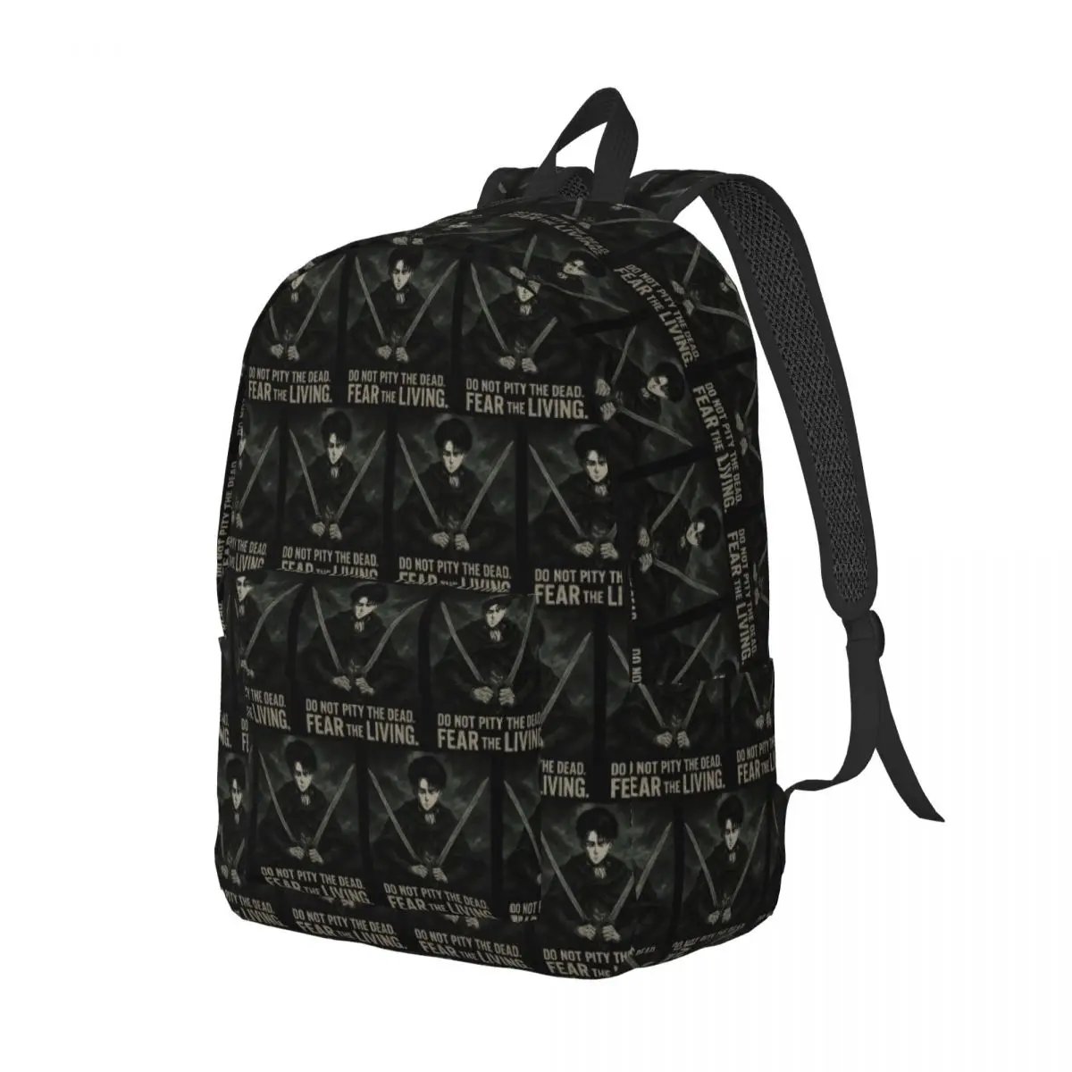 

Levi Ackerman Fear The Living Backpack Daypack Large Capacity Kids BookBag School Bag Shoulder Bags for Men Women