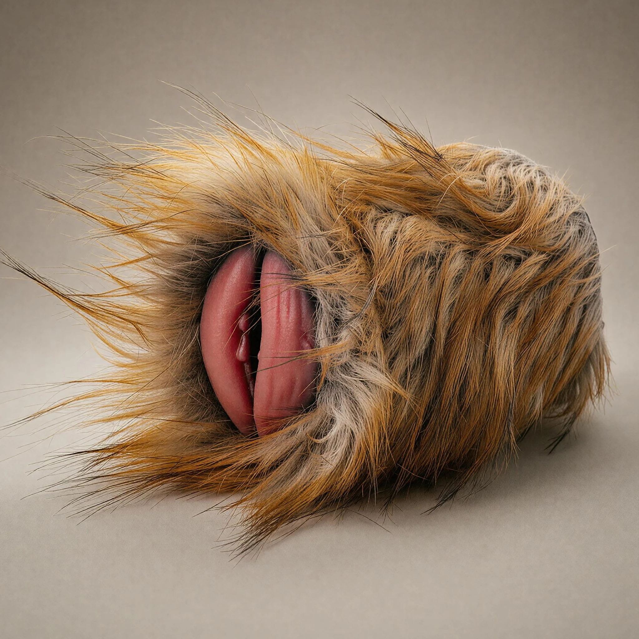 SHAZ Wild Lion Themed Silicone Male Masturbator, Detachable Fur Sleeve, Soft Elastic Texture Stroker, Adult Sex Toys for Men Gay