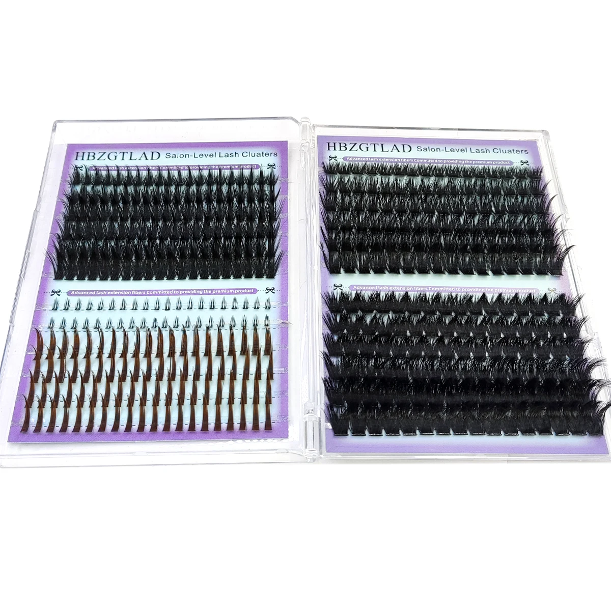 HBZGTLAD 60D-180D Volumen-Wimperncluster mit Spikes, Einzelwimpern-Cluster-Extensions, DIY Fairy/Manga-Stil – Detail 1
