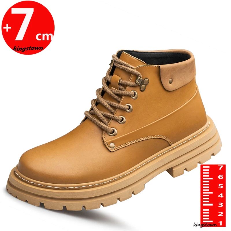 

Men's Height Increasing Elevator Shoes with Insoles 7cm Man Taller Heel Lift sole High Top Plus Size 37-48