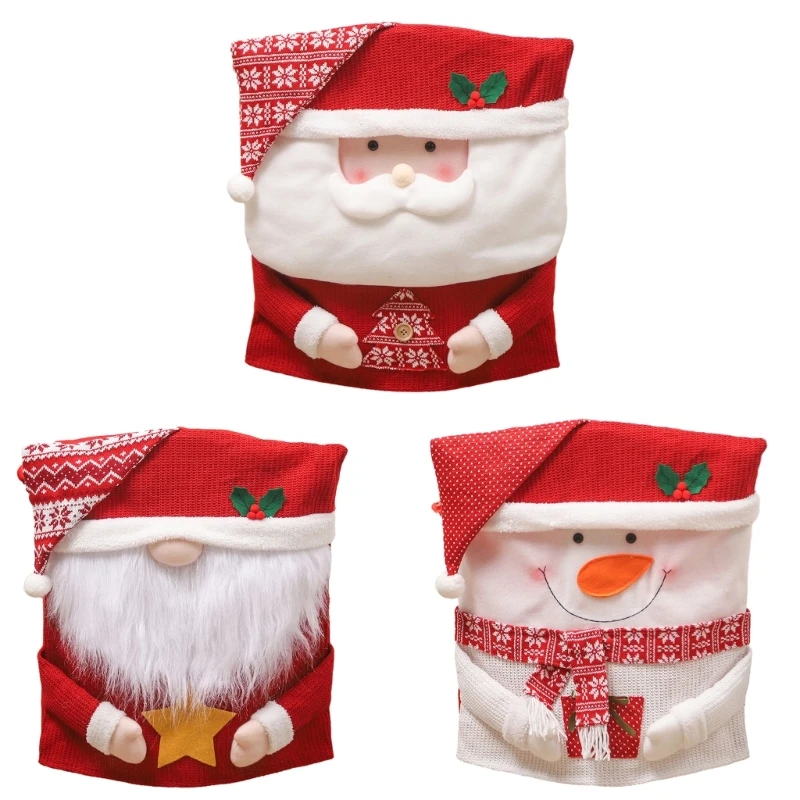 Christmas Chair Back Covers, Red Hats Dining Chair Slipcovers Chair Decor Covers