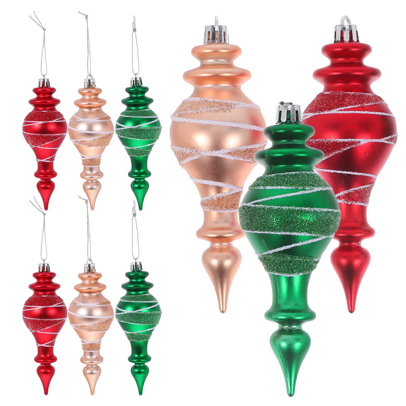 

9pcs Christmas Tree Decoration Hanging Ornaments Set Shatterproof Festive Xmas Ball Decor For Holiday Party Supplies Tapered
