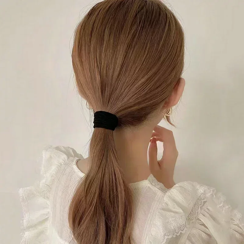 New High Elastic Basic Hair Bands for Women Girls Black Hairband Rubber Ties Ponytail Holder Scrunchies Kids Hair Accessories