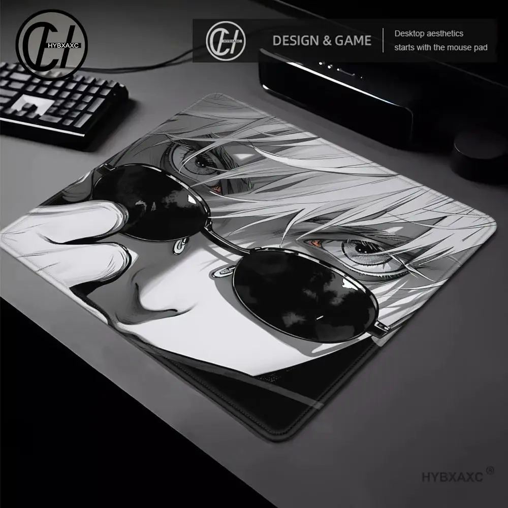 Japan Anime Mouse Pad Laptop 45×40 Black And White Desk Mat PC J-jujutsu K-kaisen Manga Mousepad XS Satoru Gojo Keyboard Rug Mat