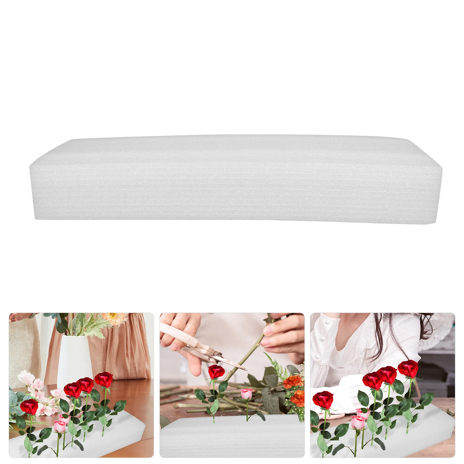 Bloco de base de bloco de espuma, forro de embalagem, bolha de inserção expressa para arranjos de flores, artesanato, suporte de algodão pérola