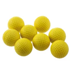 Balles de Golf souples et alvéolées, 18 pièces, élastique, pour entraînement en intérieur et en extérieur, en mousse souple, jaune