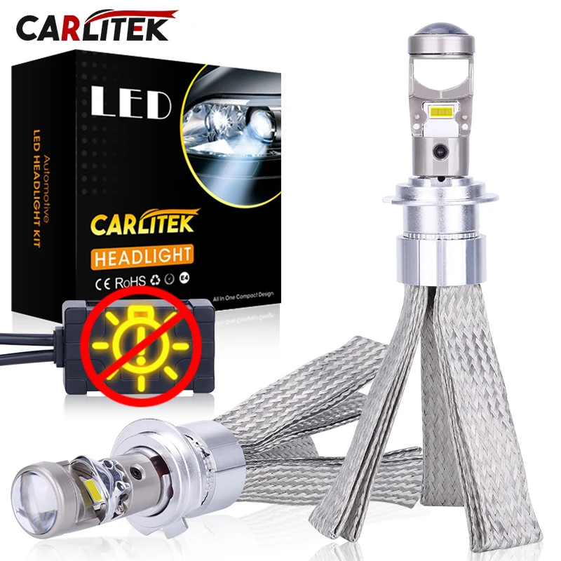 HB3 9005 LED الضباب كشاف ضوئي العدسات 360 عدسة صغيرة مع النحاس الفرقة 6000K Canbus لا أخطاء السيارات العلوي مصباح PTF بدون مروحة