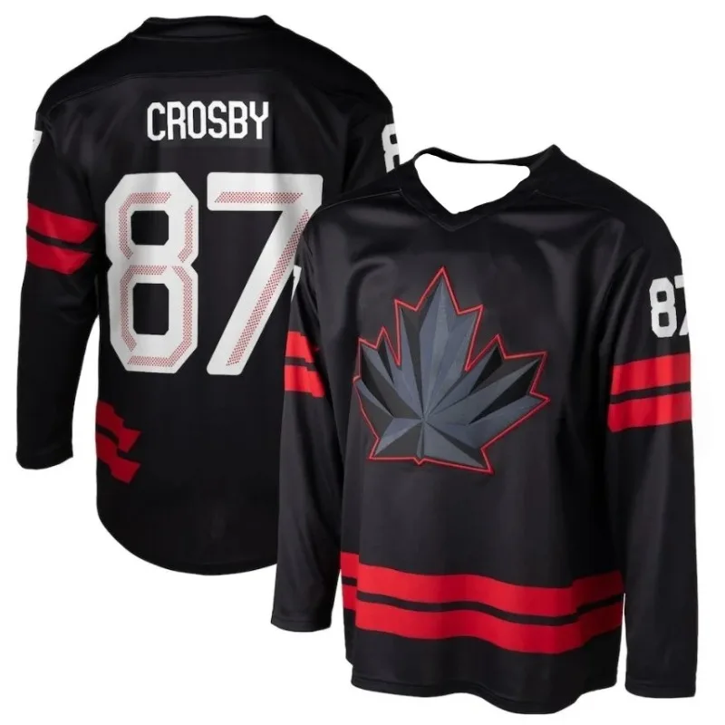 Maple Leaf Inspired 87# Ice Hockey Jersey 3D Print Family Matching Adults Kids Oversized Breathable Long Sleeve Sports Wear Top