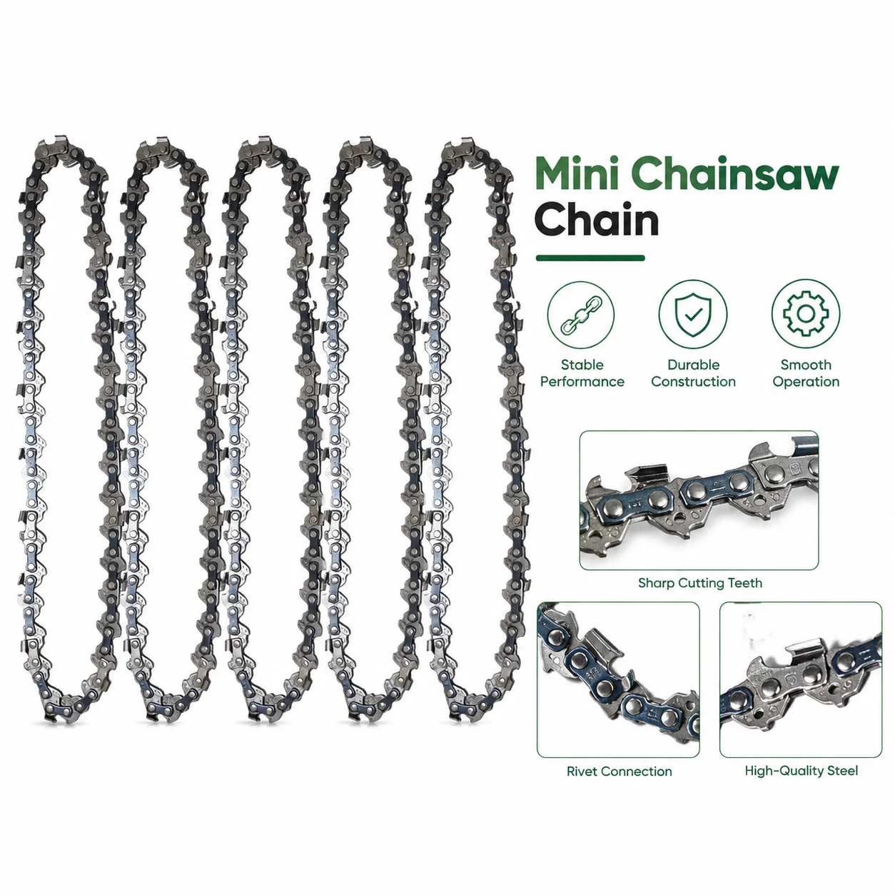 5 個 15 センチメートルチェーンソーチェーン交換用 6  - Mini Electric Chainsaw 6 Inch のレビューと価格