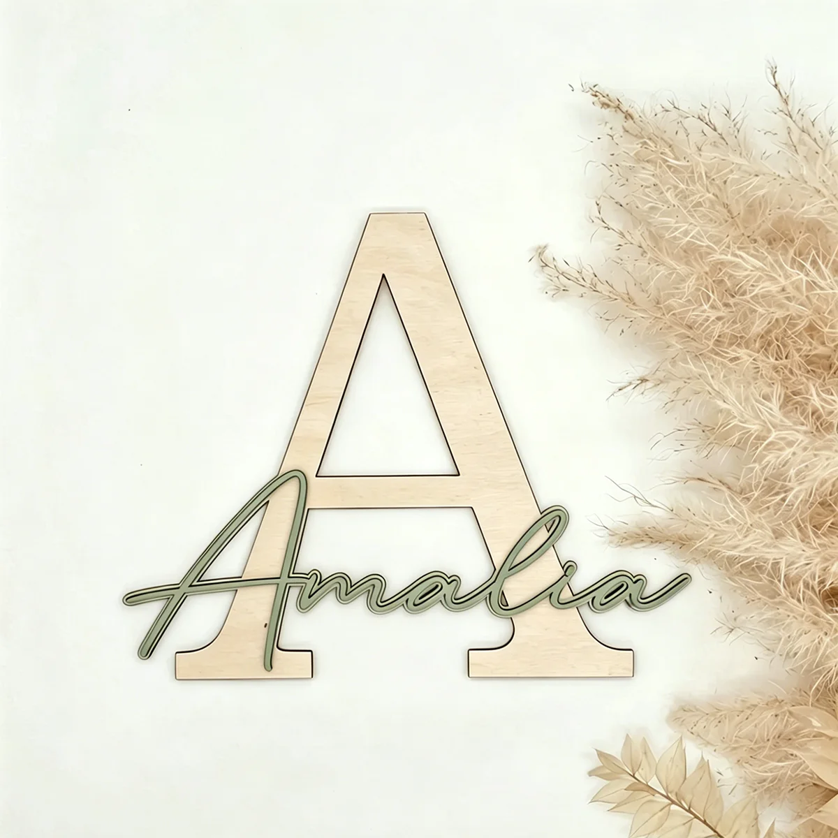1Pc Custom Cute Alphabet Wooden Name Plaque,Home Kids Room Nursery Bedroom Wall Door Decor,DIY Paintable,Birthday Wedding Gift