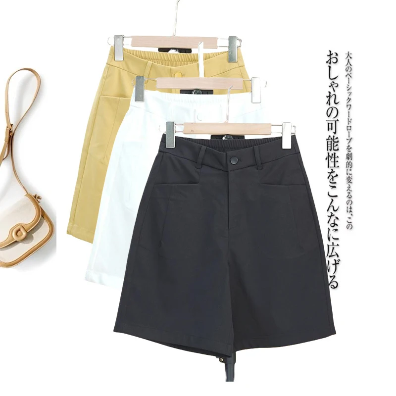 

Женские летние шорты для миниатюрных фигур, новый фасон, подходят для ношения на улице, тонкие повседневные шорты до колен в стиле костюма.