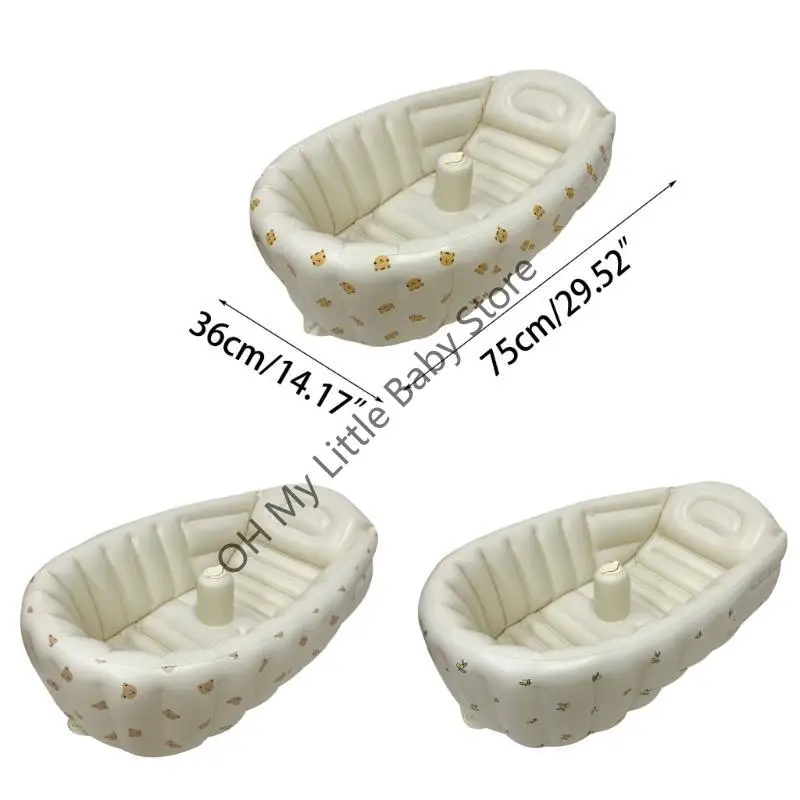M76C 35 بوصة حوض استحمام قابل للنفخ لحديثي الولادة للجنسين طباعة حوض استحمام محمول للأطفال حوض استحمام للسفر #6