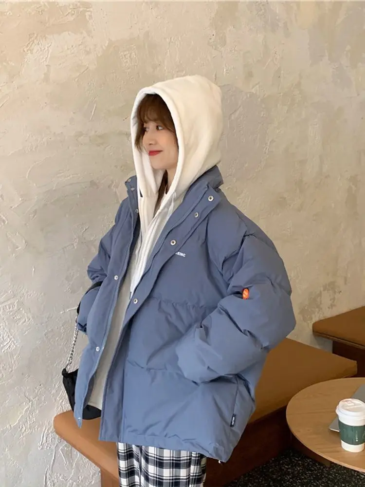 Fake Two Pieces Down Cotton Jacket For Women In 2023 Winter New Korean Version Loose And Slimming Hooded Women's Cotton Coat