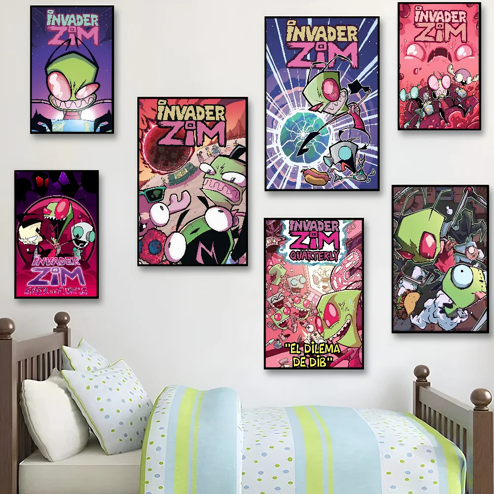 I-Invader Z-Zim Cartoon Classic Movie Posters HD Quality Poster Wall Art Painting Study Nordic Home Decor