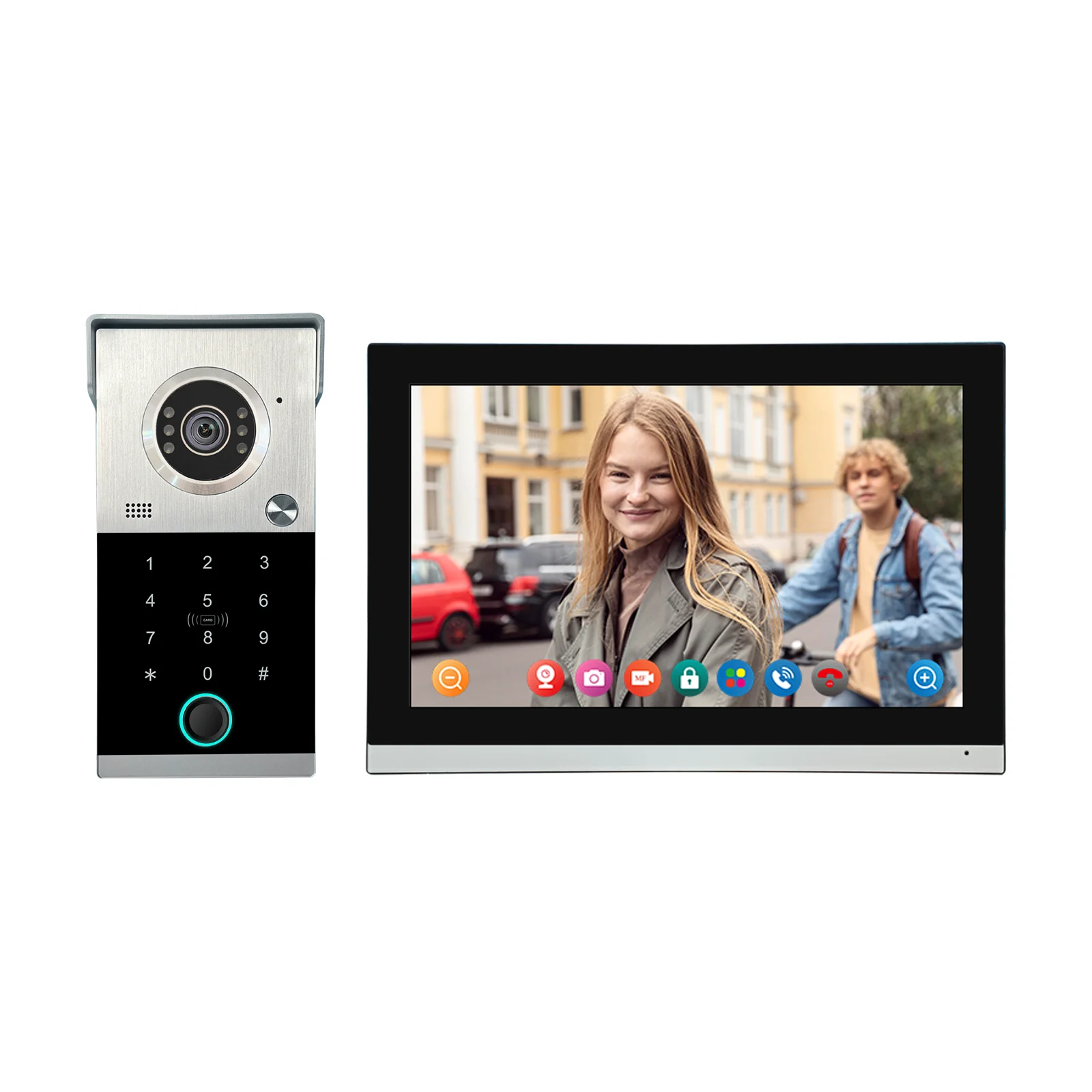 TuYa 1080P ビデオインターホンアクセス制御システム ドアベル ビデオ通話 リモートコントロール ドア開閉 ヴィラアクセス制御システム