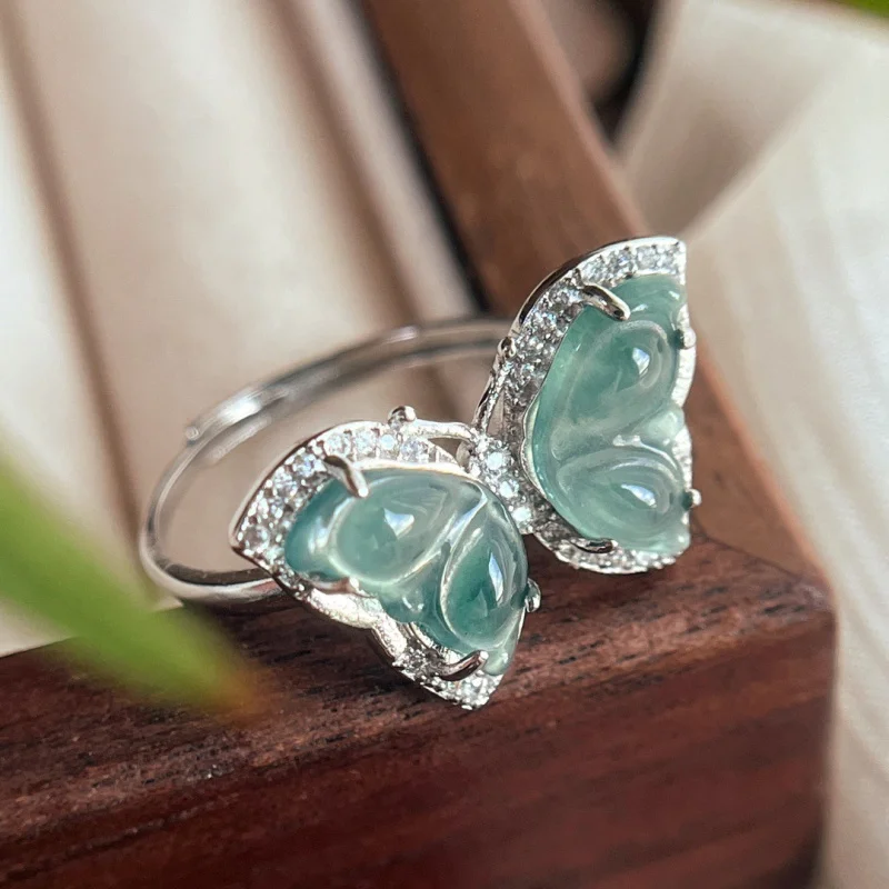 National Style Retro Natural High Jade Ring Support Re-Inspection