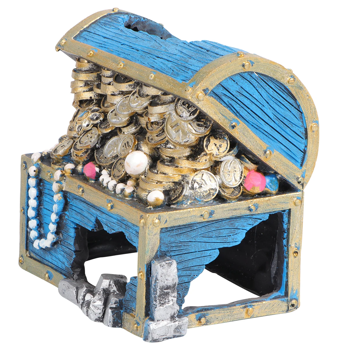 

Natural Resin Aquarium Ornament Simulated Jewelry Box Fish Tank Decor Landscaping Prop For Fish Tank Decoration