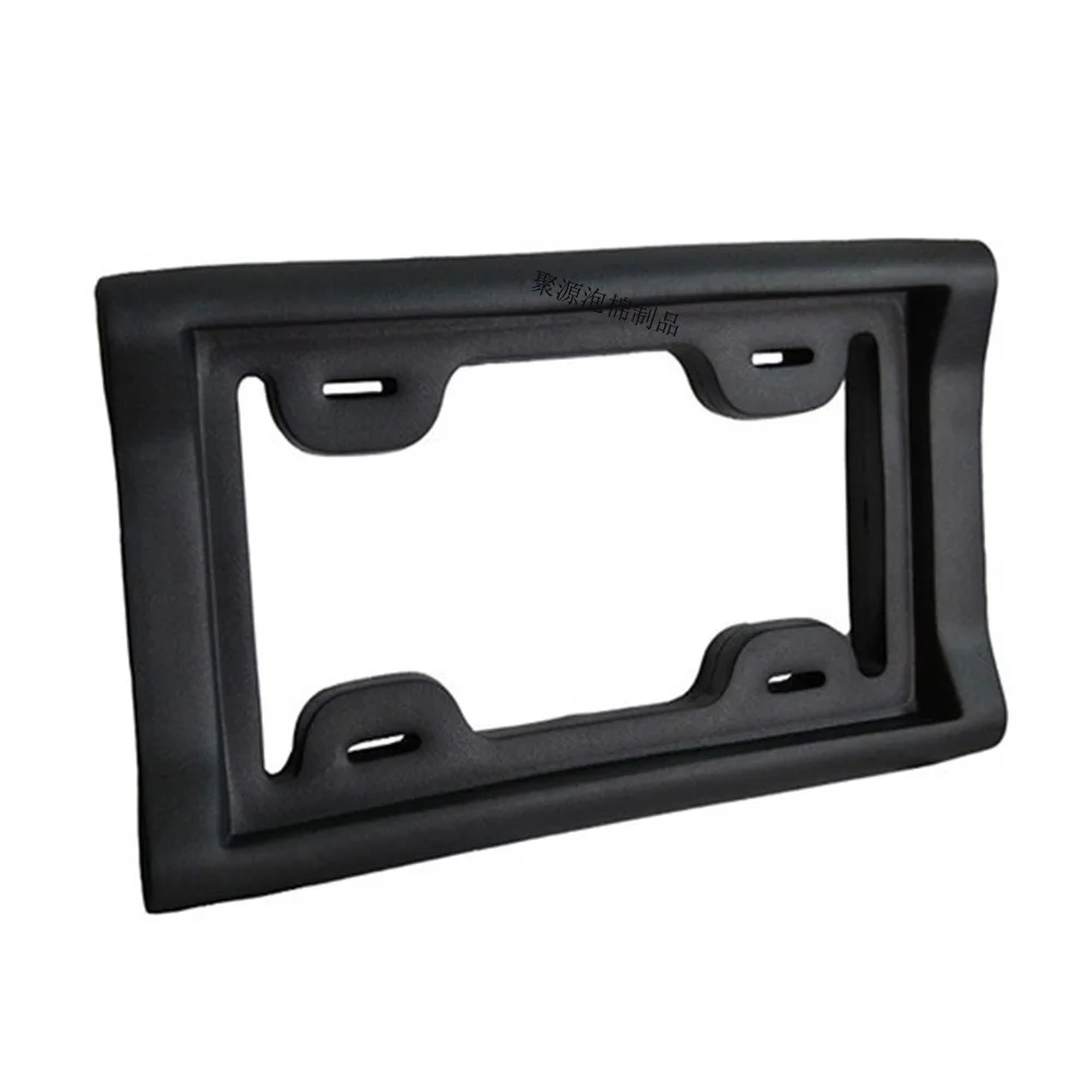 CHIZIYO License Plate Protector Car Auto Black Front Bumper Guard EVA American License Plate Frame Tag Cover Protector