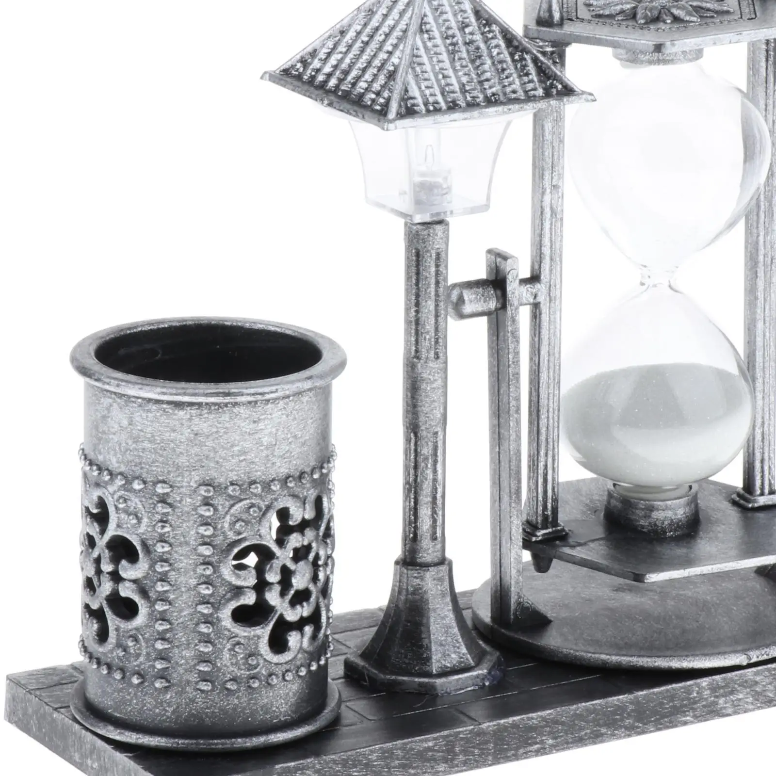 Hourglass Sand Timer with Built-in Light for Home Bedroom Decor Gold