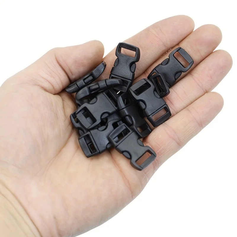 50 Stück Gebogene Kunststoff-Schnellverschluss-Schnallen für DIY Paracord-Armbänder & Kleine Hundehalsbänder, Einfach zu Verwendende Clips für Bastelarbeiten – Detail 2