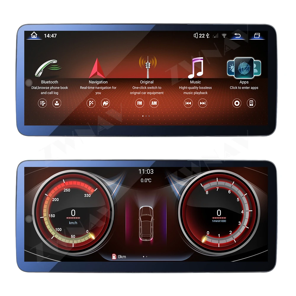 

Auto Radio Wireless Carplay Android 8+256GB For Mercedes Benz C GLC Class 2015-2018 12.3'' Touch screen Car Multimedia Player