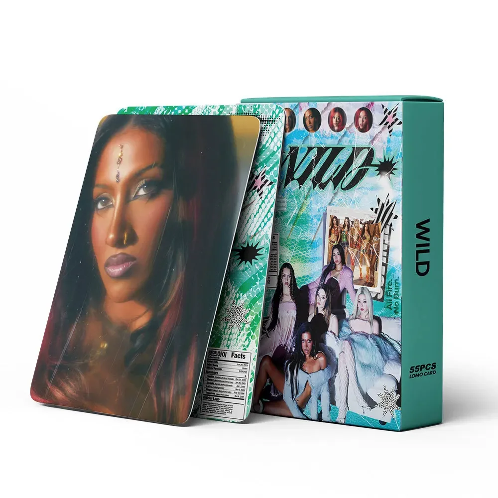 55pcs KATSEYE Support WILD 2 Merchandise LOMO Cards, KPOP Cat Eyes Girl Group Self-made Collectible Cards, Photo Cards image 3