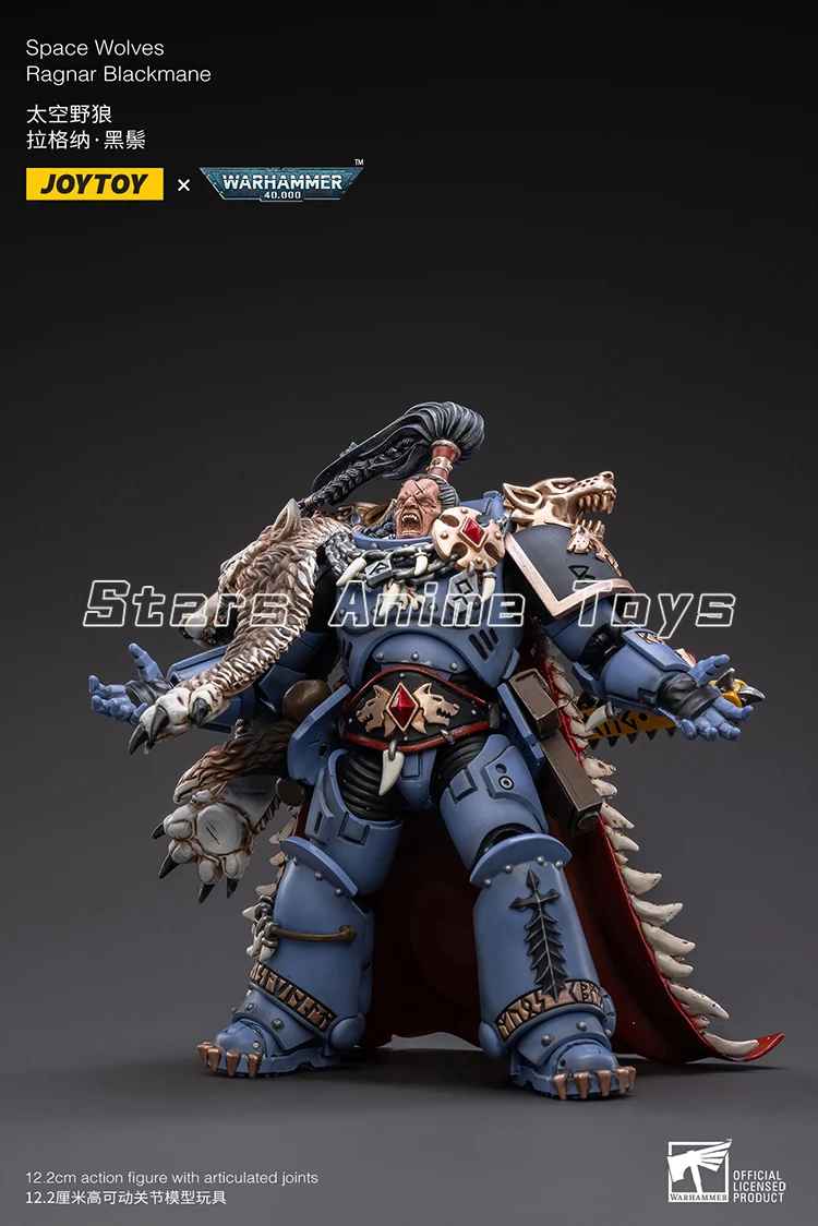 Figurine d'action 1/18 JOYTOY Warhammer 40000 Space Wolves Ragnar Blackmane
