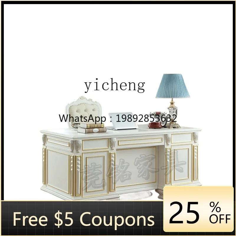 

XL American solid wood desk white desk writing desk computer