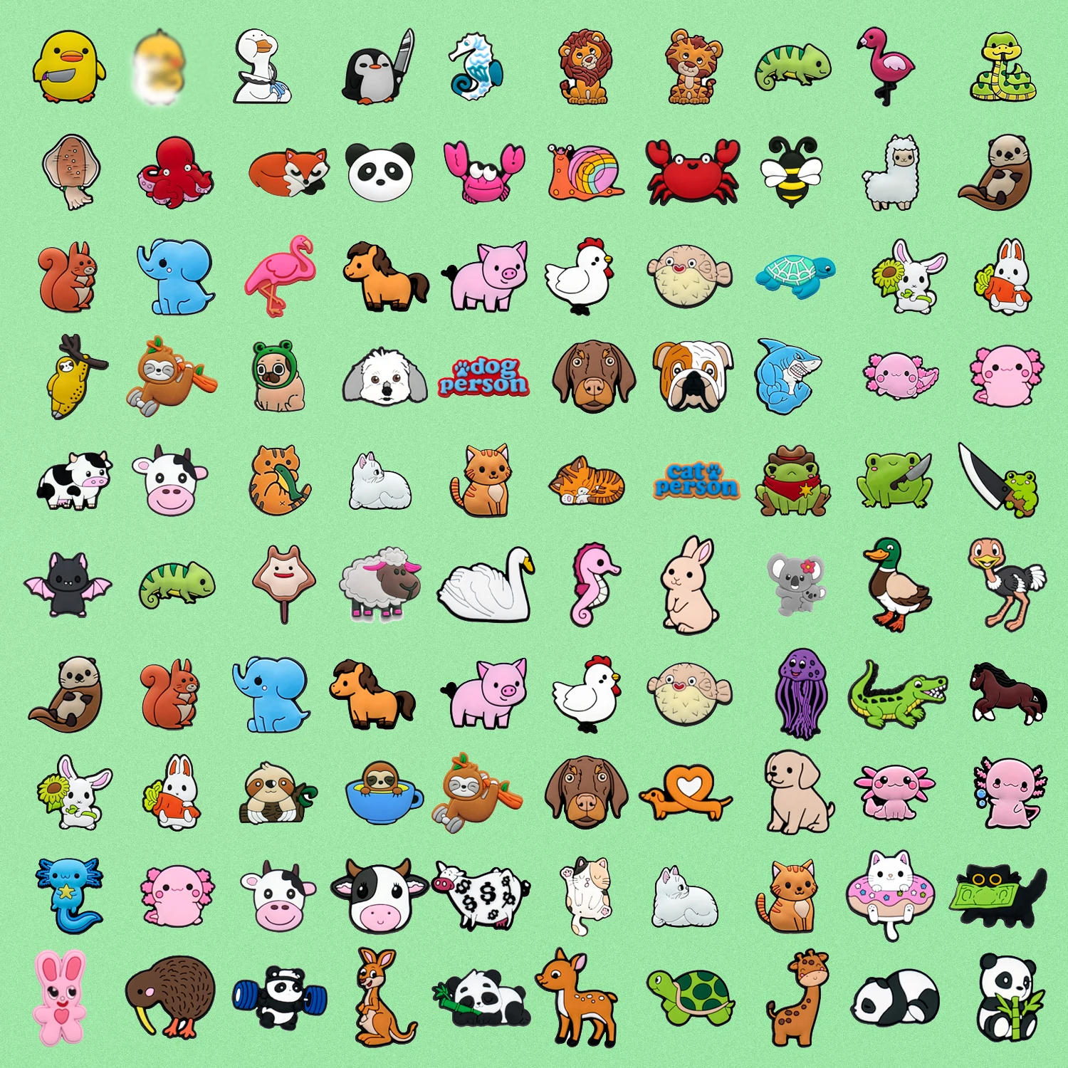 1/25/50/100pcs Cute Animals Shoe Charms for Girl Boy Gift Pig Cow Cat Dog Duck Shoe Accessories Decoration Shark Fits All Clogs