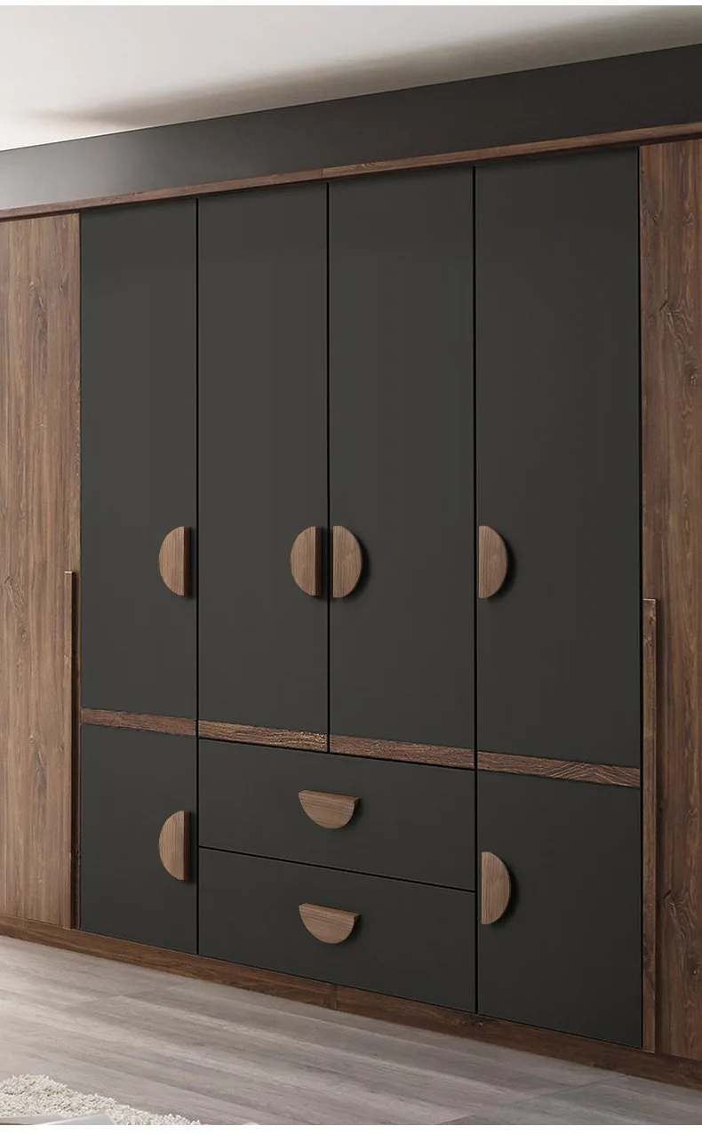 Nordic Halbkreis Holz Schrank Griffe Schublade Knöpfe Kleiderschränke Griff Hardware Kinderzimmer Möbel Zubehör Türgriffe – Detail 7