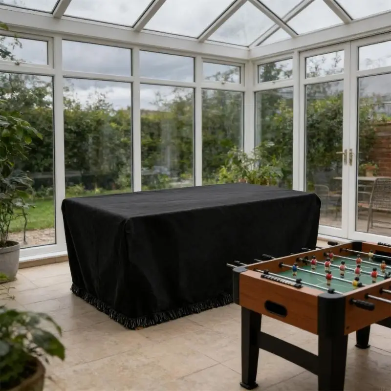 

Universal Indoor Outdoor Table Football Cover 210D Strong Fabric With Openings And Flexible For 160x115x50cm Tables 37JD