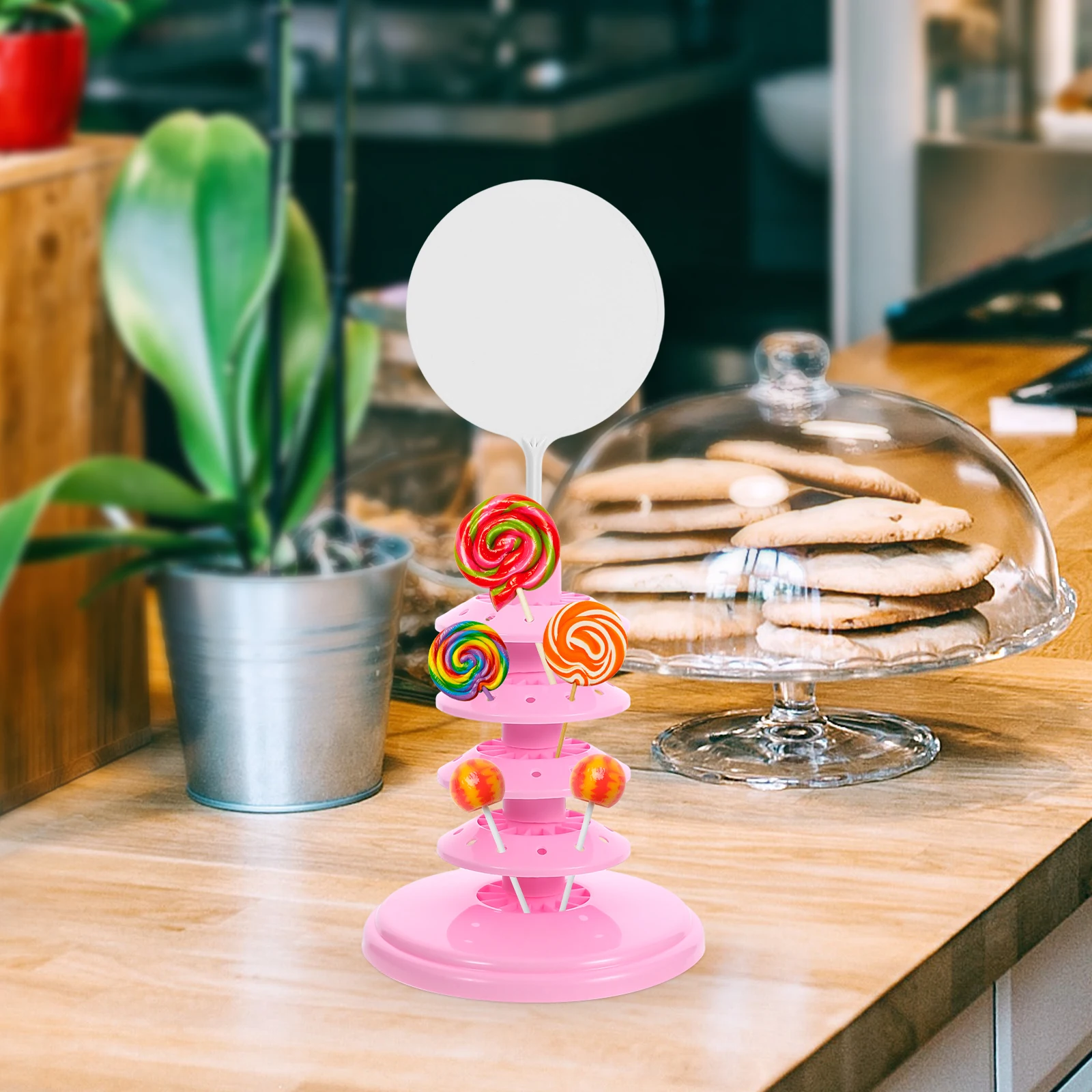 

4PCS Green Candy Marshmallow Lollipop Display Stand Multi Layer Cake Holder Desktop Rack For Wedding Banquet