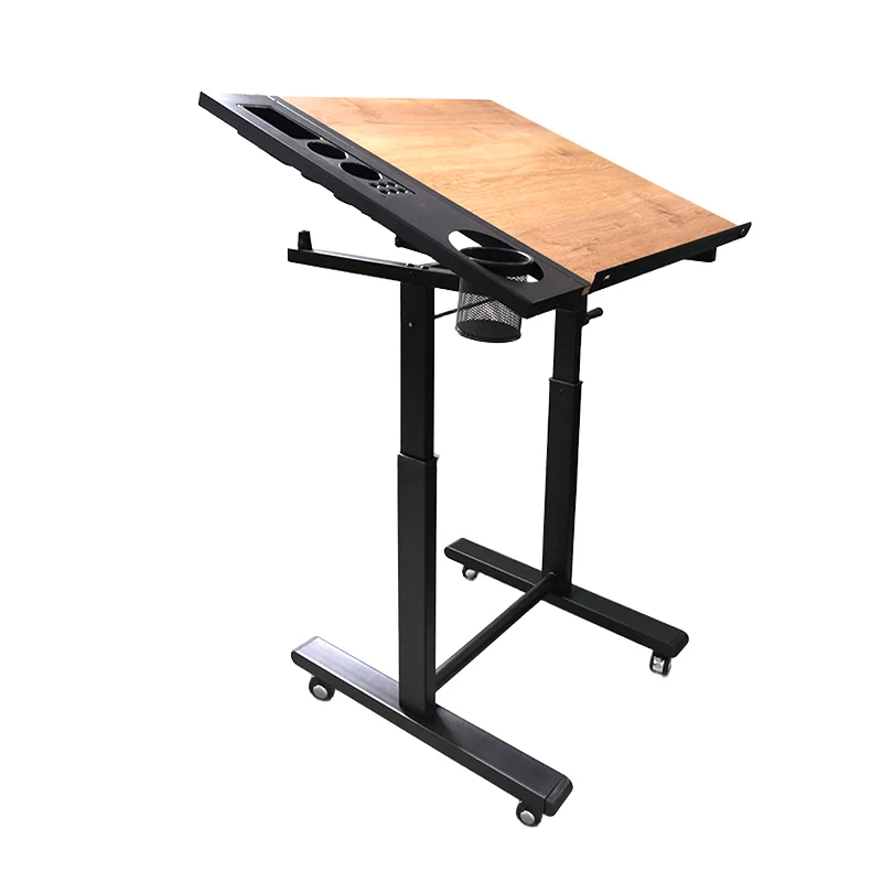 Durable Tilting Drafting Table with Hand Crank Lift & Aluminum Frame for Art Projects & Technical Design