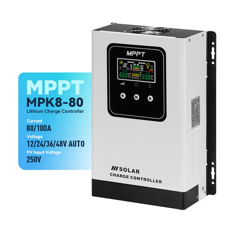 80A MPPT Solar Charge Controller 12V 24V 48V Bluetooth Control Solar Panel Charger 150V Input For Home PV Power System Unit