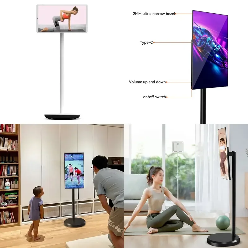 for Usingwin 21.5 Inch IPS Glossy High Brightness 4K 100% SRGB 60Hz Monitor Smart Android 11 4G RAM 64GB BestieTV Portable TV