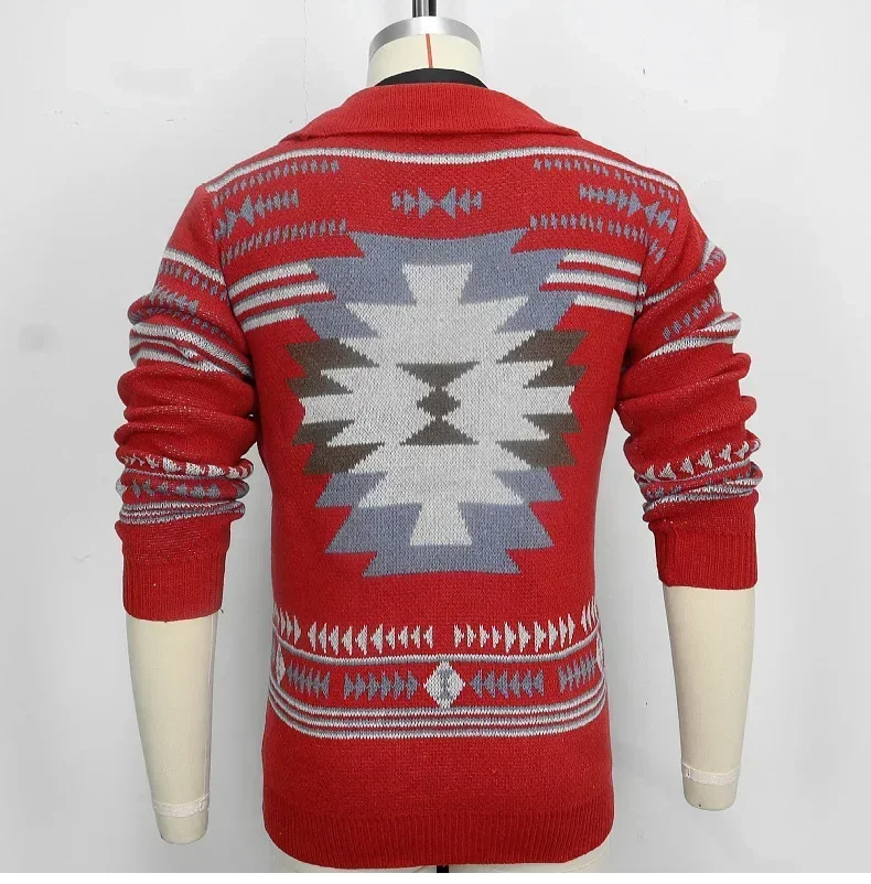 

Мужские свитера, толстое пальто, вязаное однобортное вязаное пальто с отложным воротником и длинными рукавами, осень-зима, кардиган с открытой строчкой