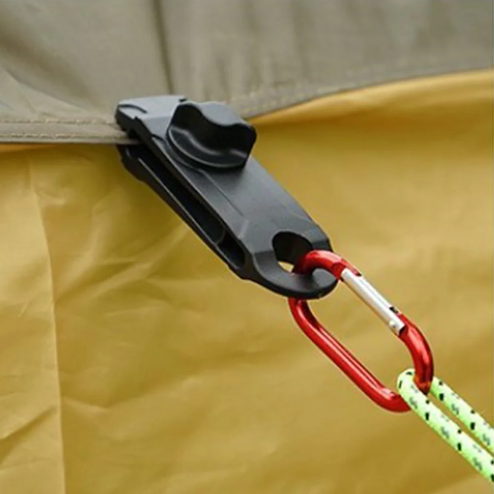 

4Pcs Tent Clips Heavy Duty Tarp Clips Outdoor Windproof Tent Fixers Portable Camping Tarp Clamps Waterproof Rope Buckle