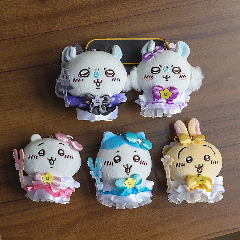 Japanese Kawaii Anime Shisa Usagi Hachiware Keychain Pendant Usagi Plush Toys Doll Backpack School Bag Keyring Charm Accessory