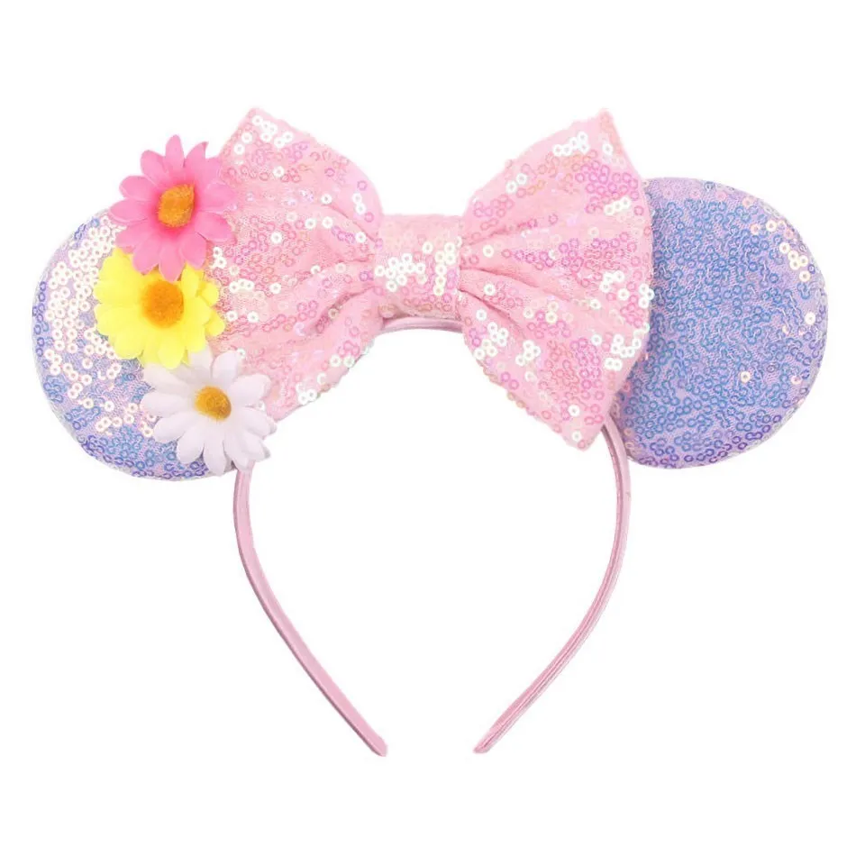 Children Headband   Girls Mouse Ear Sequins Hair Accessories Baby Kids Christmas Jasmine   Rapunzel Elsa Clover Hair Band